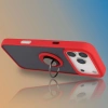 Etui z uchwytem na palec Bizon Case Hybrid Ring do iPhone 17 Pro Max, przydymione z czerwoną ramką