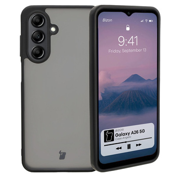 Etui Bizon Case Angelo do Galaxy A26 5G, półprzezroczyste z czarną ramką