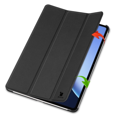Etui z klapką Bizon Case Tab Croc do OnePlus Pad 3 / 2 Pro / OPPO Pad 4 / 4 Pro, czarne