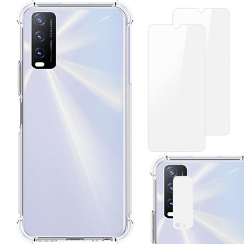 Etui + 2x szkło + obiektyw Bizon Case Clear Pack do Vivo Y11s / Y20 / Y20i, przezroczyste