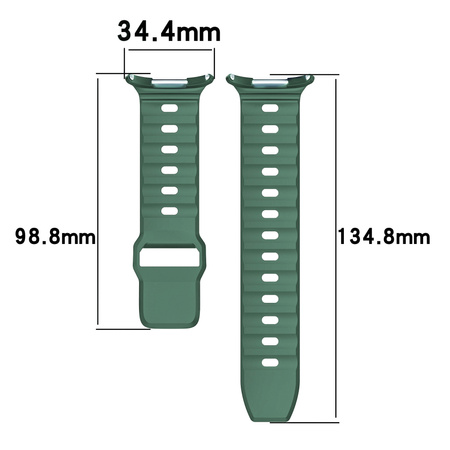Silikonowy pasek Bizon Strap Watch Silicone G do Galaxy Watch Ultra 2 / 1, ciemnozielony