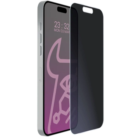 Prywatyzujące szkło hybrydowe Bizon Glass Mule Shadow do iPhone 16 Pro, matowe