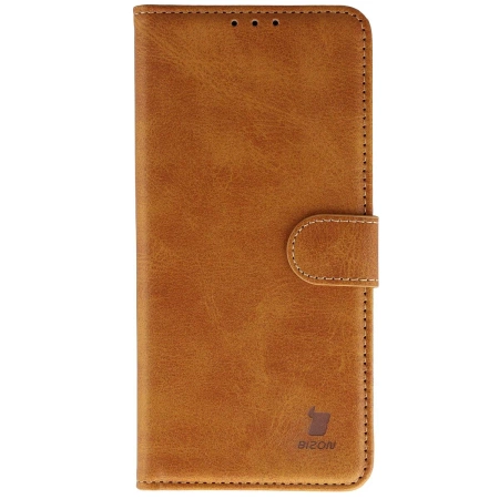 Etui z klapką Bizon Case Pocket do OnePlus 15, brązowe