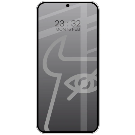 Prywatyzujące szkło hartowane Bizon Glass Edge Shadow Duo do Galaxy S25 / S24, przyciemniane z czarną ramką, 2 sztuki