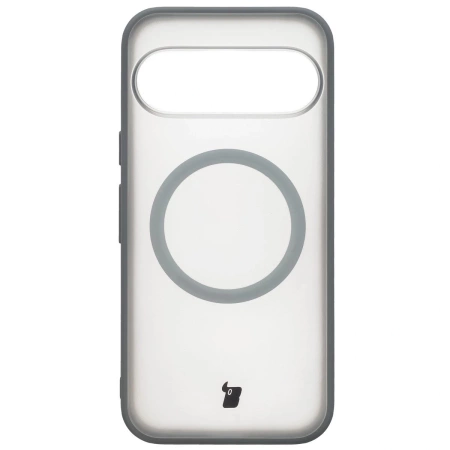 Etui z pierścieniem magnetycznym Bizon Case MatteO do Pixel 10 / 10 Pro, przydymione-szare