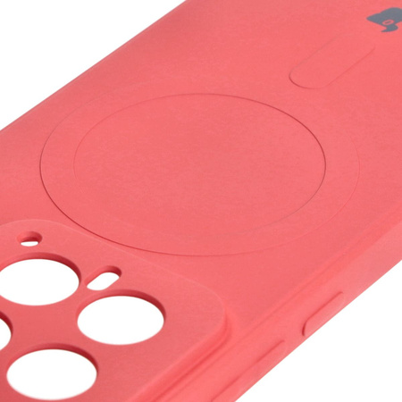 Etui Bizon Case Silicone Magnetic Sq do Xiaomi 14, brudny róż