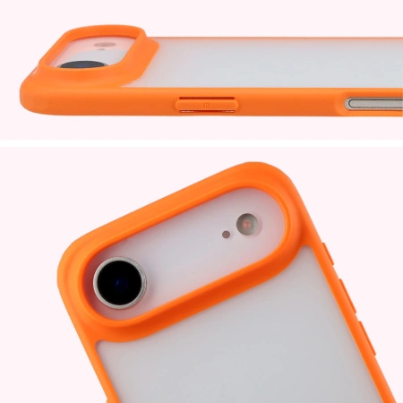 Etui Bizon Case Angelo do iPhone Air, półprzezroczyste z pomarańczową ramką