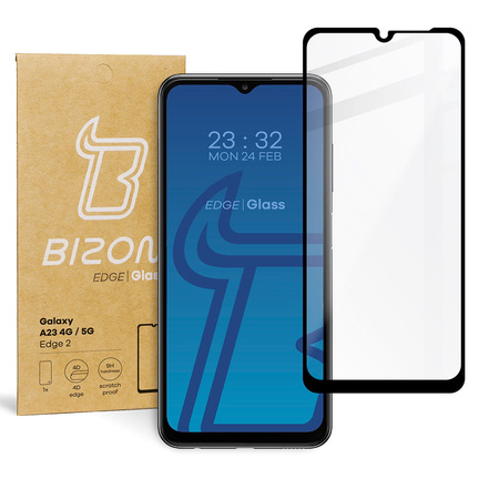 Szkło hartowane Bizon Glass Edge 2 do Galaxy A23 5G / 4G, czarne