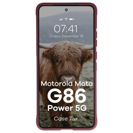 Pancerne etui Bizon Case Tur do Motorola Moto G86 Power 5G, burgundowe