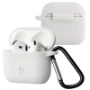 Silikonowe etui z karabińczykiem Bizon Case Headphone Silicone do AirPods 4, białe