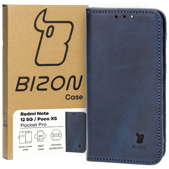 Etui z klapką Bizon Case Pocket Pro do Xiaomi Redmi Note 12 5G / Xiaomi Poco X5, granatowe