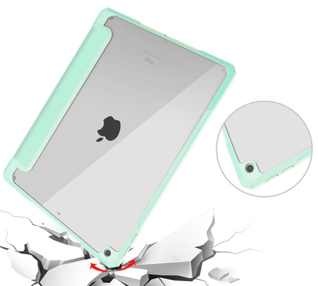 Etui Bizon Case Tab Clear Matt do Apple iPad 9/8/7 10.2 2021/2020/2019, miętowe