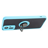 Etui z uchwytem na palec Bizon Case Hybrid Ring do Xiaomi Redmi Note 12S, przydymione z jasnoniebieską ramką