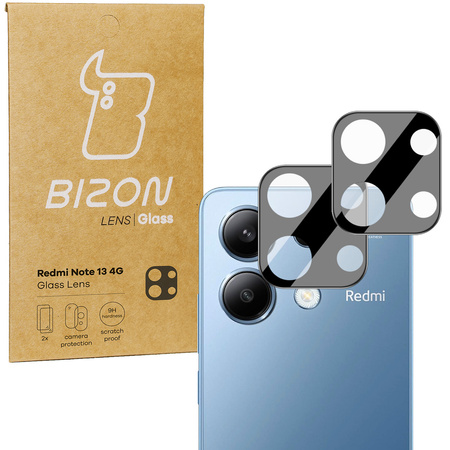 Szkło na aparat Bizon Glass Silk Lens do Xiaomi Redmi Note 13 4G, 2 sztuki