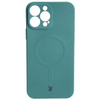 Etui silikonowe z pierścieniem magnetycznym Bizon Case Silicone Magnetic do iPhone 13 Pro Max, ciemnozielone