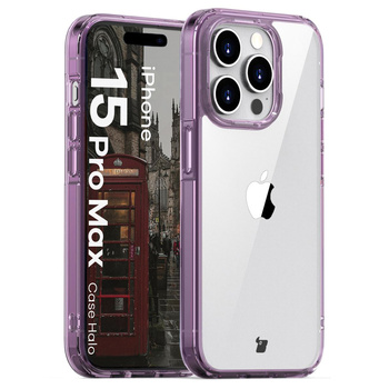 Etui Bizon Case Halo do iPhone 15 Pro Max, przezroczysto-fioletowe