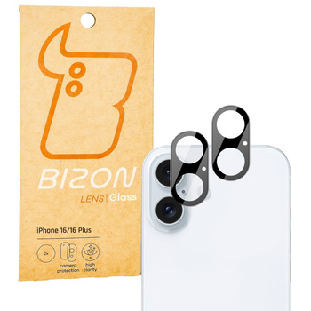Szkło na aparat Bizon Glass Silk Lens do iPhone 16  / 16 Plus, 2 sztuki