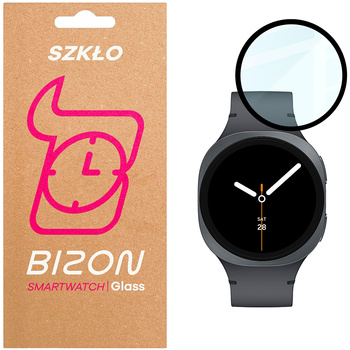 Szkło hybrydowe Bizon Glass Watch Edge Hybrid dla Galaxy Watch 8 40 mm, czarne