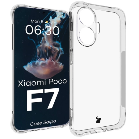 Elastyczne etui Bizon Case Salpa do Xiaomi POCO F7, przezroczyste