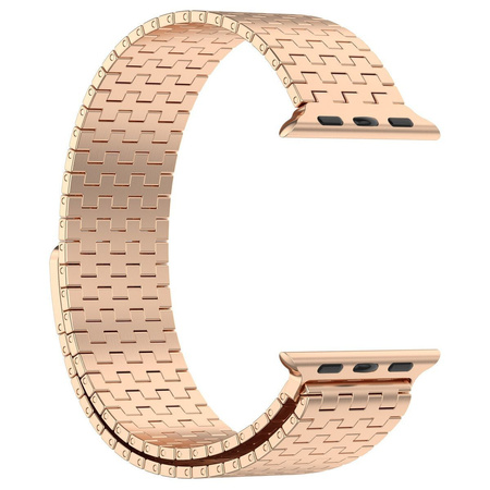 Pasek ze stali nierdzewnej Bizon Strap Watch Titanium do Apple Watch 38/40/41/42 mm, różowozłoty