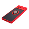 Etui z uchwytem na palec Bizon Case Hybrid Ring do Google Pixel 7A, przydymione z czerwoną ramką