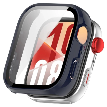 Etui ze szkłem do zegarka Bizon Case+Glass Watch do Huawei Watch Fit 4, niebieskie