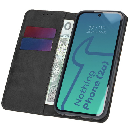 Etui z klapką Bizon Case Pocket Pro do Nothing Phone (2a), czarne