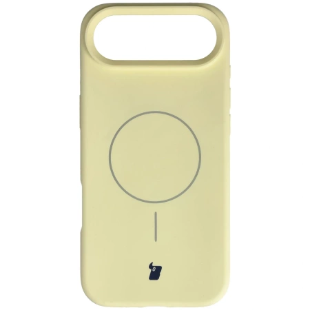 Silikonowe etui z pierścieniem magnetycznym Bizon Soft Case Magnetic do iPhone Air, jasnożółte