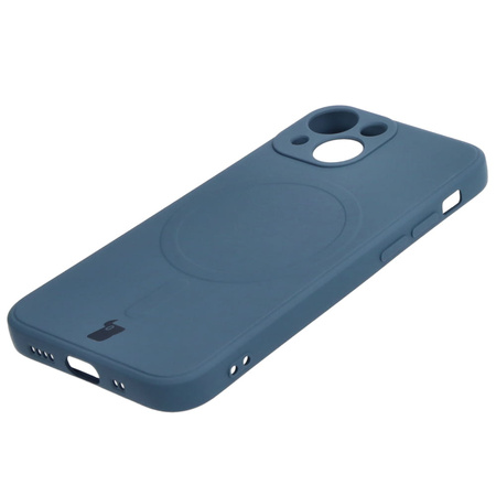 Etui Bizon Case Silicone Magnetic Sq do iPhone 13 Mini, granatowe