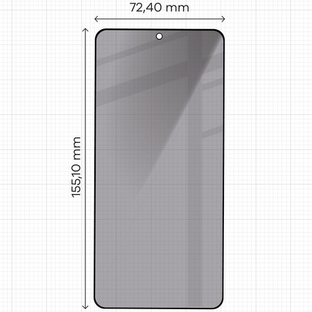Prywatyzujące szkło hartowane Bizon Glass Edge Shadow do Galaxy S25 Edge, przyciemniane z czarną ramką