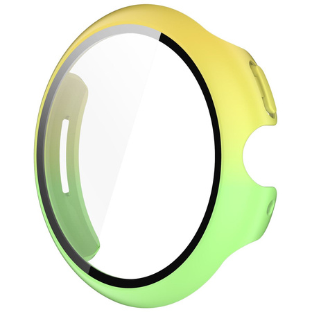 Etui ze szkłem do zegarka Bizon Case+Glass Watch do Google Pixel Watch 3 41mm, żółtozielone