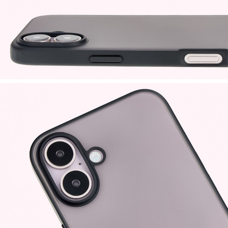 Etui Bizon Case Angelo do iPhone 16, półprzezroczyste z czarną ramką