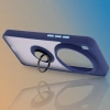 Etui z uchwytem na palec Bizon Case Hybrid Ring do Xiaomi 15 Ultra, przydymione z granatową ramką
