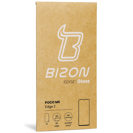 Szkło hartowane Bizon Glass Edge 2 do Poco M5, czarne