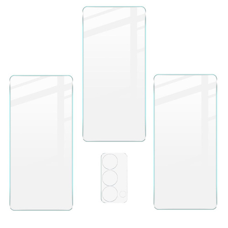 Szkło hartowane Bizon Glass Clear - 3 szt. + obiektyw, Realme GT Master