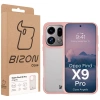 Etui Bizon Case Angelo do Oppo Find X9 Pro, półprzezroczyste z jasnoróżową ramką