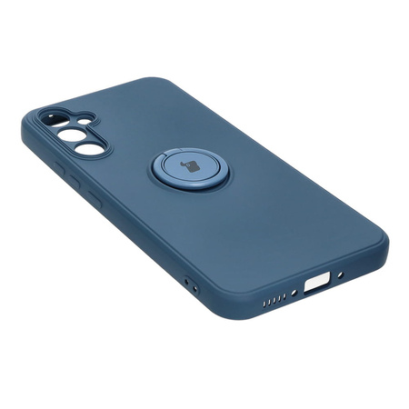 Etui Bizon Case Silicone Ring Sq do Galaxy A34 5G, granatowe