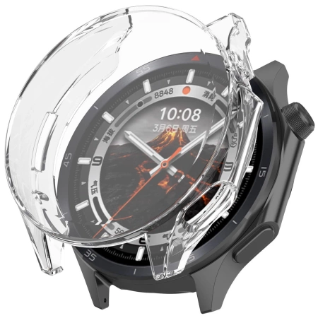 Etui z osłoną ekranu Bizon Case Watch Felipe do OnePlus Watch 3 / Oppo Watch X2, przeźroczyste