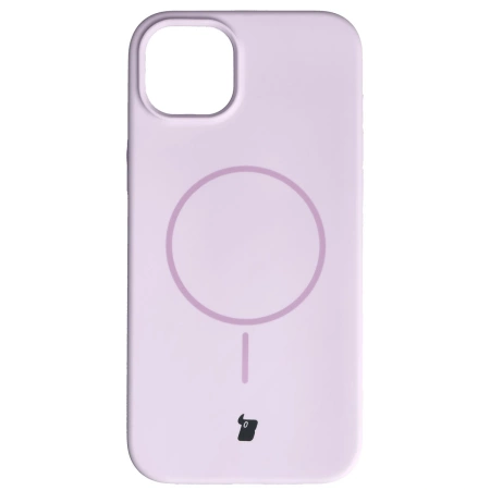 Silikonowe etui z pierścieniem magnetycznym Bizon Soft Case Magnetic do iPhone 15 Plus/14 Plus, jasnofioletowe
