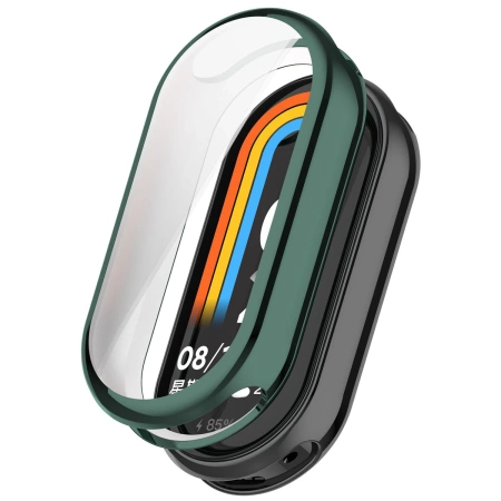 Etui z osłoną ekranu Bizon Case Watch Felipe do Xiaomi Smart Band 10, zielone
