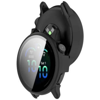 Etui ze szkłem do zegarka Bizon Case+Glass Watch do Garmin Vivoactive 6, czarne matowe