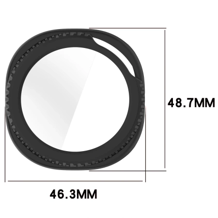 Etui ze szkłem do zegarka Bizon Case+Glass Watch do Samsung Galaxy Watch 8 Classic 46 mm, matowe czarne
