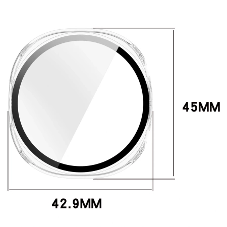 Etui ze szkłem do zegarka Bizon Case+Glass Watch do Samsung Galaxy Watch 8 40 mm, przeźroczyste