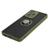 Etui z uchwytem na palec Bizon Case Hybrid Ring do Xiaomi Redmi Note 12 Pro+ 5G, przydymione z zieloną ramką