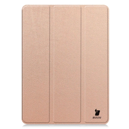 Etui z klapką Bizon Case Tab Croc do OnePlus Pad 3 / 2 Pro / OPPO Pad 4 Pro, różowozłote