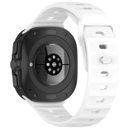Silikonowy pasek Bizon Strap Watch Silicone G do Galaxy Watch Ultra 2 / 1, biały