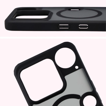 Etui z pierścieniem magnetycznym Bizon Case MatteO do Nothing Phone (3), przydymione-czarne