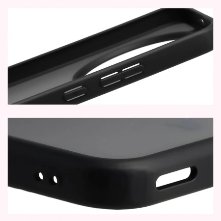 Etui Bizon Case Angelo do Honor Magic8 Lite, przydymione z czarną ramką