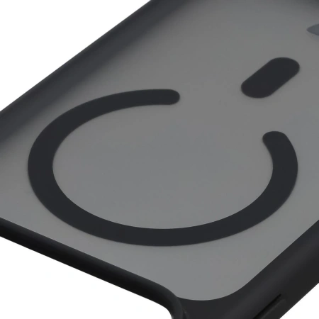 Etui z pierścieniem magnetycznym + szkło hartowane Bizon MatteO Pack do iPhone 17 Pro Max, przydymione-czarne
