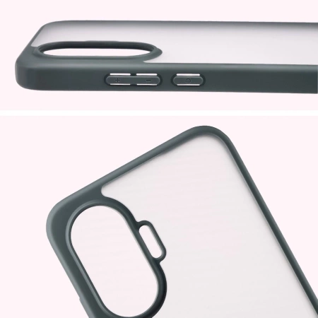 Etui Bizon Case Angelo do Xiaomi POCO F7, półprzezroczyste z szarą ramką